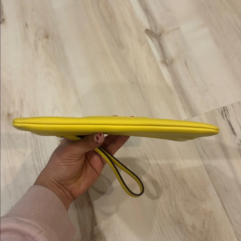 COACH Yellow “Daisy” Leather Wristlet Clutch - Picture 6 of 7